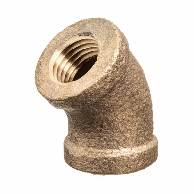 OEM APPROVED VENDOR 45° Brass Elbow, 1 1/4 in x 1 1/4 in, Class 125, 200 psi - Threaded Low-Pressure Pipe Fittings for Potable Water
