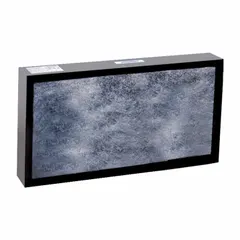 Carbon-based fume hood filter designed to capture glutaraldehyde and ortho-phthalaldehyde (OPA) vapors. Overall height 4 inches. Suitable for use in laboratory and healthcare ventilation enclosures where these chemical sterilants are handled.