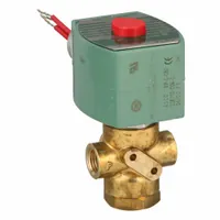 REDHAT Solenoid Valve: 3-Way, Normally Closed, 1/4 in Pipe Size, 24V DC, Direct Mount, Brass Body (MPN 8320G18424/DCDD)