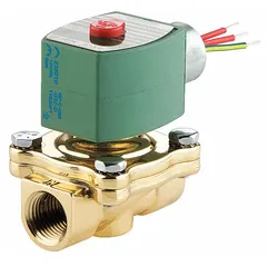 This 2-way, 2-position normally closed solenoid valve from REDHAT is designed for on/off control of liquids or gases in industrial automation, irrigation, and process control systems. It features a 3/4 in pipe size, operates on 120V AC (110V AC), and includes a watertight coil enclosure suitable for outdoor or washdown environments.