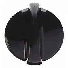 Genuine OEM replacement knob for GE ovens. Used to control oven functions such as temperature or mode selection. Black plastic construction.