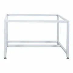 This stationary base stand provides a stable, elevated platform for fume hoods in laboratory environments. Constructed of powder-coated steel, it measures 48 inches wide, 30 1/2 inches deep, and 32 inches high. Suitable for use with ductless fume hoods to support chemical handling and sample preparation tasks.