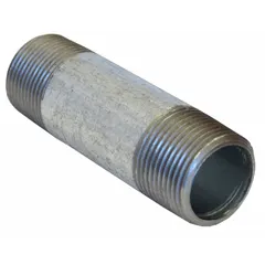 Schedule 40 galvanized steel pipe with 1/4 in nominal size and 2 ft length. Threaded on both ends with male NPT connections. Suitable for low-pressure plumbing, air, water, and gas lines in industrial and commercial systems.