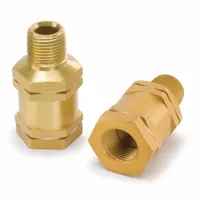 This Parker check valve features an aluminum body with 1/4 in - 18 (F)NPT connections on both sides. The spring-loaded swing design allows flow in one direction and automatically closes to prevent backflow. It includes a nitrile seal and is rated for 200°F, suitable for use in hydraulic or pneumatic circuits to protect pumps and equipment