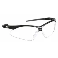 CONDOR Safety Glasses: Clear Lens, Half-Frame, Anti-Fog/Scratch-Resistant, Black Frame