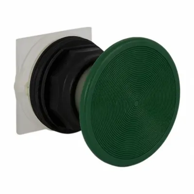 SCHNEIDER Mushroom Head Push Button: Green, 30 mm Mounting Size, Non-Metallic - Mushroom-Head Push-Button Operators