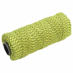 Bonded nylon masonry leveling line, 500 ft length. Used for alignment and leveling in masonry and construction applications where a non-stretch, durable line is required for laying bricks, blocks, or stones over long runs.