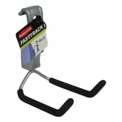 FASTTRACK Wide Dual Handle Hook​: Steel, 4.3 in x 6.5 in x 3 in - Hooks for Wall-Mount Track Systems
