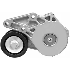 Self-adjusting belt tensioner with one pulley, 2 3/4 in outside diameter. Maintains proper tension on engine accessory drive belts in automotive and light-truck applications.