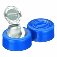 Lab Bottle Caps: 13 mm Dia, Blue, Aluminum, Unlined, 1,000 Closures Included, Colored (MPN 224192-05)