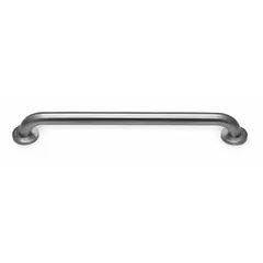 Straight grab bar with anti-microbial properties for use in bathrooms and healthcare settings. Made of satin-finished stainless steel, 42 inches long with a 1 1/2 inch diameter, supporting up to 250 lb. Provides stability and support for users with balance or mobility needs.