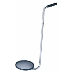 Standard inspection mirror with an 8-inch diameter round glass mirror. Metal frame construction. Includes wheels for mobility. Used for visual inspection of hard-to-see areas in maintenance and repair tasks.