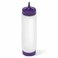 This VOLLRATH squeeze bottle has a 24 oz capacity, 2 1/8 in opening diameter, and 11 3/16 in overall height. It is NSF Certified and dishwasher safe. Suitable for dispensing condiments, sauces, and oils in commercial kitchens and food service operations