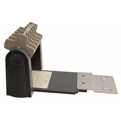 Media holder designed for BBP11 and BBP12 printers, supporting label or tag rolls with a 3 in core size. Ensures smooth media feeding for industrial identification, wire marking, and safety labeling applications in manufacturing and facility maintenance.