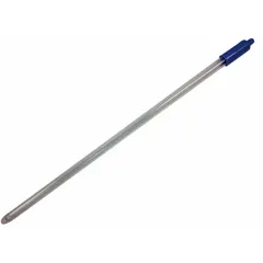 Glass pH electrode with round tip and double junction for laboratory measurement. Range 0 to 14 pH, BNC connection, 0.76 m cable, 1/2 in diameter. Suitable for testing aqueous solutions in quality control, research, and educational settings.