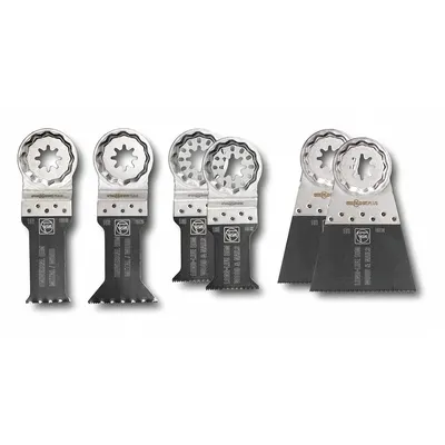 FEIN Oscillating Tool Blade Set: 6 Blades, Straight - Starlock Plus Mounted Sets
