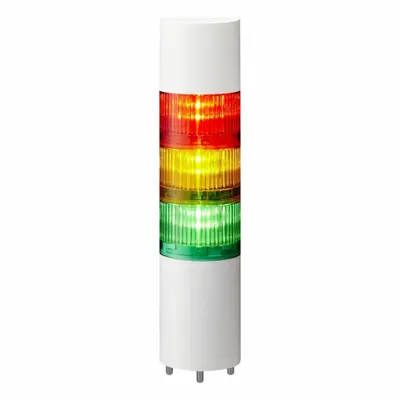 PATLITE Tower Light Assembly: 3 Tier, Sounder Tier Included, IP54, Amber/Green/Red - Three-Tier Tower Light Assemblies