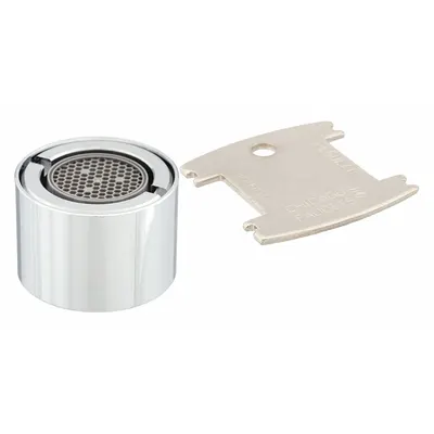 CHICAGO FAUCETS Laminar Flow Outlet, Brass, Chrome, 13/16"-24 Female UNS - Faucet Aerators & Outlets