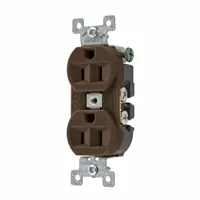 BRYANT Receptacle: Duplex, 5-15, Brown, 125V AC, 15 A, 2 Pole / 3 Wire (MPN 5262BN)