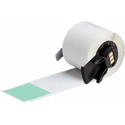 BRADY Wraparound Label: 6 in x 1 1/2 in, 1 1/2 in, Vinyl, Green (Matte) - Brady Precut Label Rolls