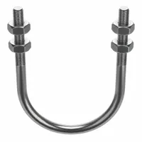 Standard U-Bolt: 1/2"-13 Thread Size, For Pipe Size 3 in, 4 in Inside Ht, Stainless Steel, Plain (MPN S63000UB00)