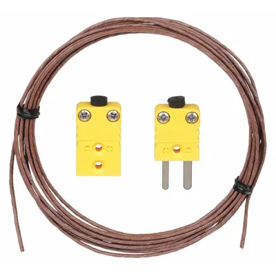 FLUKE Extension Lead: Extension Wire Kit, 500°F Max Temp °F, 260°C Max Temp °C - General Purpose Thermocouple Extension Leads