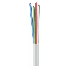 CL2-rated thermostat wire for low-voltage HVAC control wiring in non-plenum spaces. Features 4 conductors, 150 V rating, and 250 ft length. Suitable for thermostats, zone valves, and heating/cooling equipment.