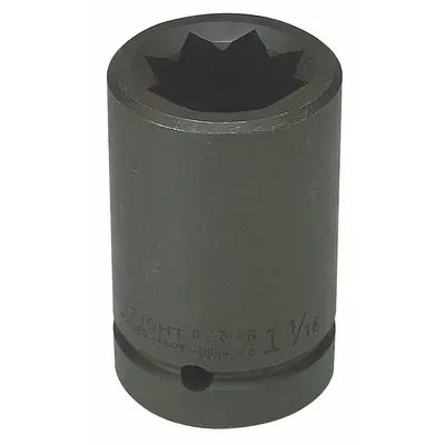 WRIGHT Impact Socket: 1 in Drive Size, SAE, 1 5/16 in Socket Size, 8-Point, Deep - 1" Drive Impact Sockets