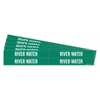 Pipe Marker: River Water, Green, White, Fits 3/4 to 2 3/8 in Pipe O.D., 4 Pipe Markers, 5 PK (MPN 7246-4-PK)