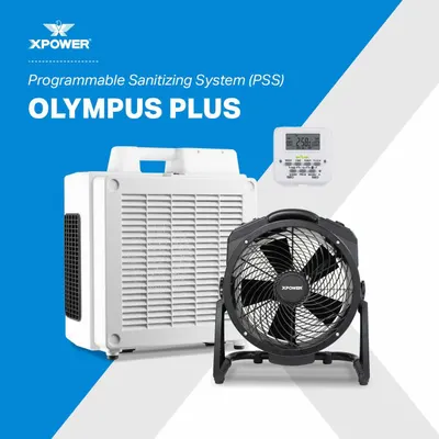 XPOWER Air Scrubber: ABS, Activated Carbon Adsorption/Ionization/Particulate Filtration - Impact-Resistant Plastic Negative Air Machines
