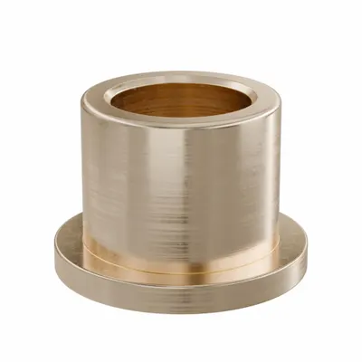 OILITE Flanged Sleeve Bearing: Bronze, SAE 841, 14 mm Bore, 20 mm OD, 18 mm Lg - Lubricated General Purpose Metallic Flanged Sleeve Bearings