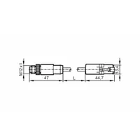 IFM Ethernet Cable: Cat6a, M12 Male Straight x RJ45 Male Straight, 5 m Lg, PVC, Blue, X Coding (MPN ZH4114)
