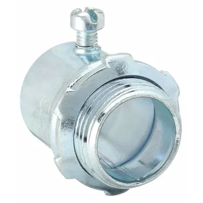 RACO Set Screw Conduit Connector: Steel, 1/2 in Trade Size, 1 13/32 in Overall Lg - Set Screw Conduit Connectors