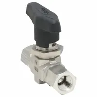 PARKER Manual Two-Way Ball Valve: 1/4 in, 316 Stainless Steel, Straight, FNPT x FNPT, Three-Piece (MPN 4F-B6LJ2-SSP)