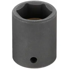 This 1/4" drive impact socket features a 12 mm metric, 6-point standard profile for use with impact tools. The manganese phosphate finish provides corrosion resistance. Commonly used in automotive and machinery applications for fastening and loosening nuts and bolts under high torque.