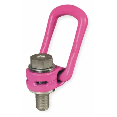 RUD CHAIN Hoist Ring: Pivot/Swivel, Steel w/Pink Powder-Coated Bail, 7/8"-9, Max. 5,500 lb - Pivot & Rotate Hoist Rings