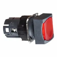 SCHNEIDER Flush Push Button: Red, 16 mm Mounting Size, Non-Metallic, Momentary (MPN ZB6CW4)