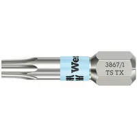 WERA Insert Bit: Insert Bit, T8 Bit Size, Imperial, Torx® Head, TX 8x25 Bit Industry Size, Std, Hex (MPN 05071030001)