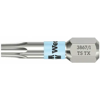 WERA Insert Bit: Insert Bit, T8 Bit Size, Imperial, Torx Head, TX 8x25 Bit Industry Size - Insert Torx Bits