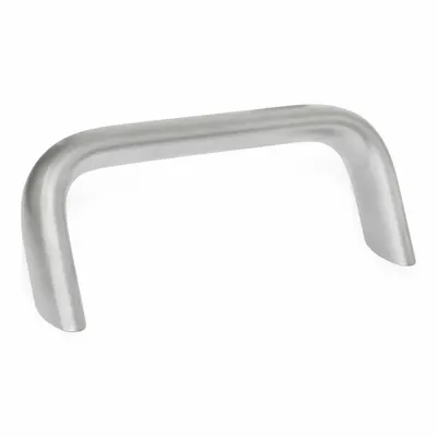 JW WINCO Pull Handle: Threaded Holes, Stainless Steel, Silver, 0.51 in - Load-Rated Angled-Leg Pull Handles