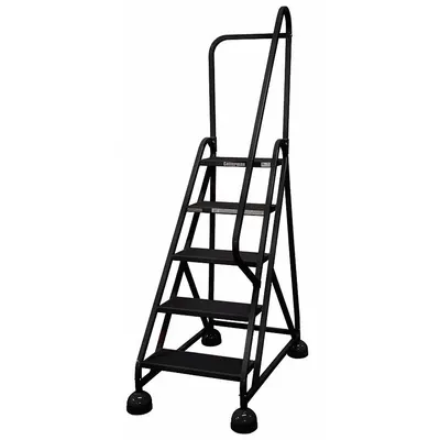 COTTERMAN Rolling Ladder: 3.8 ft Platform Ht, Partially Assembled, Steel - Steel Ultra-Stable Weight-Actuated Ladders