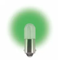 APPROVED VENDOR Compact LED Bulb: LED, Miniature Bayonet (BA9s), (T) Tubular, T3-1/4, 6.3V DC, Green (MPN L1006MB-G)