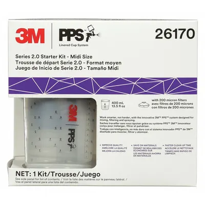 3M PPS Spray Gun Cup Liner Kit with Lids, 6-Pack, Plastic, Model 26170 - Liners for Spray Gun Cups