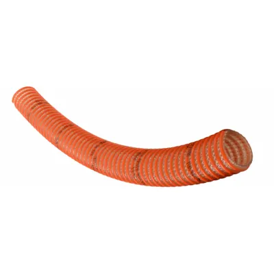 CONTINENTAL Suction and Discharge Hose: 6 in Hose Inside Dia., 70 psi, Clear/Orange - PVC Bulk Water Suction & Discharge Hoses with Synthetic Braid & PVC Helix Reinforcement