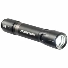 Rechargeable flashlight delivering 883 lumens with a 2.3-hour runtime at maximum brightness. Features a tail switch for one-handed operation and includes a Micro USB charging cord. Comes with a rechargeable battery. Suitable for general-purpose lighting tasks in industrial, security, and emergency contexts.