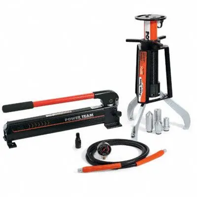 POSI LOCK Hydraulic Ram Puller: 25 ton Capacity with Attachments - Caged Ram Pullers
