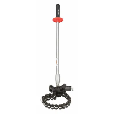 RIDGID Pipe Cutter: 1 1/2 in – 6 in OD Cutting Capacity, Ratcheting Chain Cutter - Clay Pipe Cutters