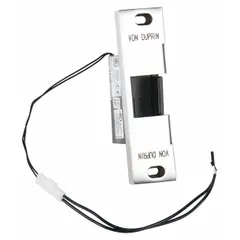 This electric strike is designed for use with cylindrical and mortise locksets in commercial and industrial doors. It features a stainless steel construction, 12V input voltage, and a heavy-duty performance rating suitable for high-traffic applications. The unit measures 6 inches in height and is intended for cylindrical strike applications.