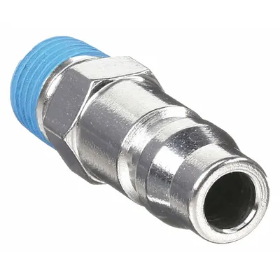 SPEEDAIRE Quick Connect Hose Coupling: 1/4 in Body Size, 1/4 in Hose Fitting Size - Global-Style High-Flow Steel Quick-Connect Air Coupling Plugs