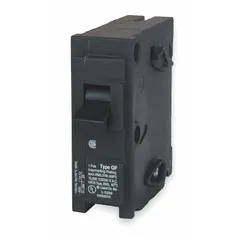 Single-pole miniature circuit breaker rated 15 A at 120V AC, designed for High Intensity Discharge (HID) lighting applications. Provides overcurrent protection for HID lighting circuits in commercial and industrial settings. Plug-in style for use in compatible load centers.